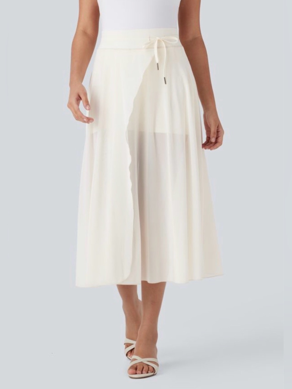 HALARA Drawstring Midi Skirt With Shorts